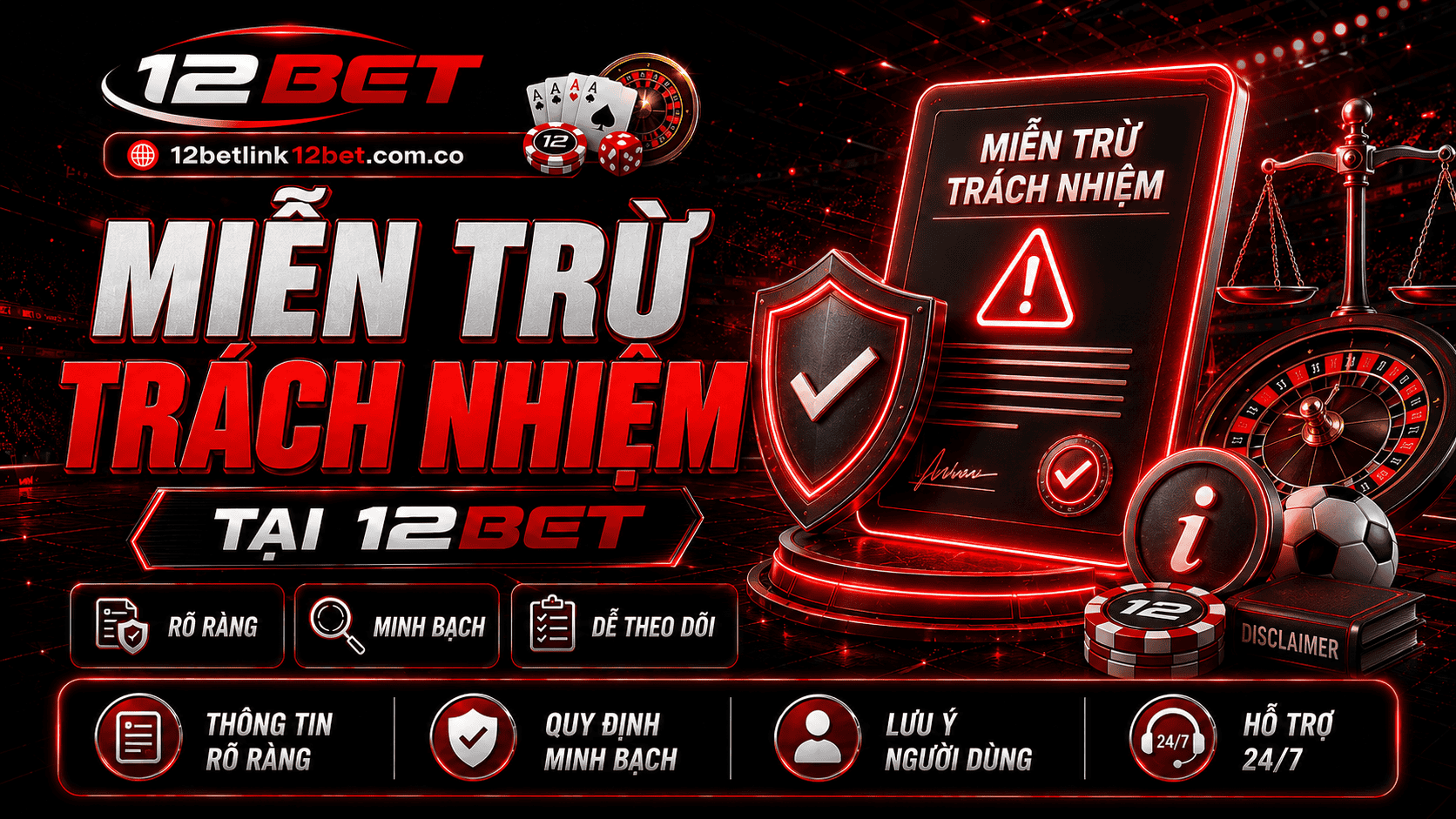 Miễn trừ trách nhiệm tại 12BET Miễn trừ trách nhiệm tại 12BET