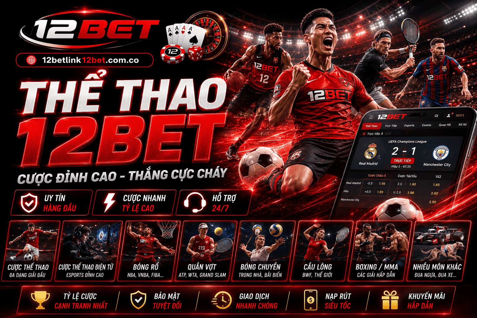 The thao 12BET - Khong Gian Dinh Cao, Keo Cuoc Thuong Khung